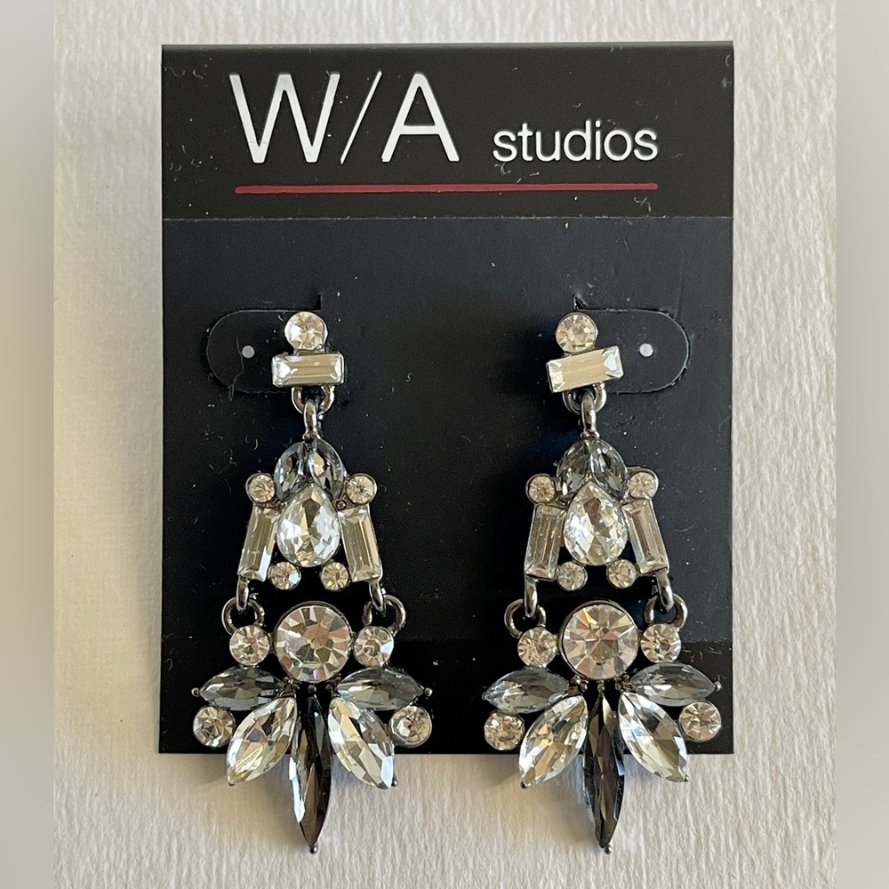 NWT Crystal Clear Chandelier Earrings